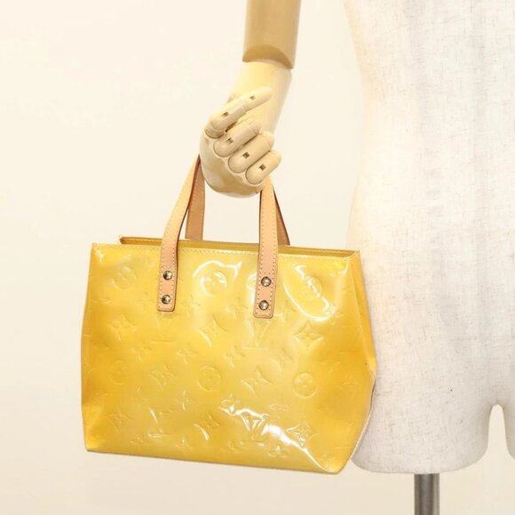 LOUIS VUITTON Monogram Vernis Reade PM Hand Bag Beige LV Auth - Picture 14 of 16